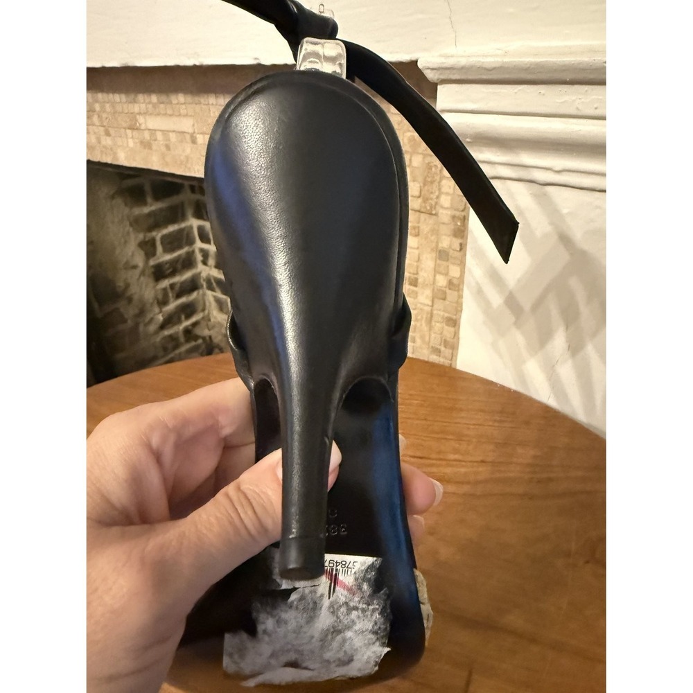 Bally Black Leather Ankle Tie Espadrille Stiletto Sandals EU 39 US 8.5 - Picture 14 of 16